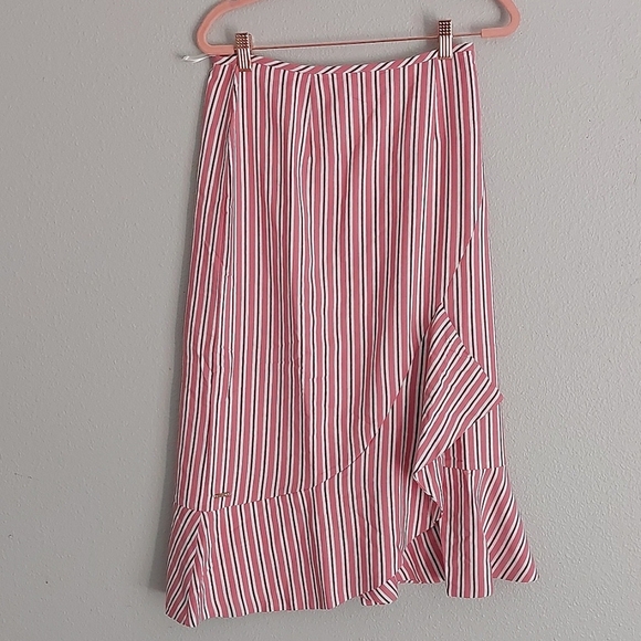 New with tag● TED BAKER ●Pink skirt Size 2 - Fine stripes - Zipper - Ruffled hem - Picture 4 of 16